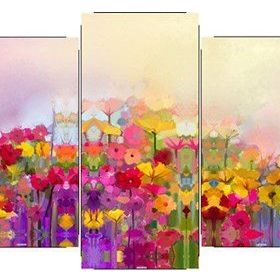 Tablolife Çiçekler 25 Parçalı 60x100 cm Kanvas Tablo