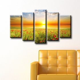 Tablolife Çiçekler 5 Parçalı 60x100 cm Kanvas Tablo
