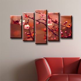 Tablolife Çiçekler 5 Parçalı 60x100 cm Kanvas Tablo