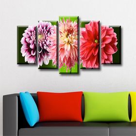Tablolife Çiçekler 5 Parçalı 60x100 cm Kanvas Tablo