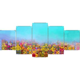 Tablolife Çiçekler 5 Parçalı 60x100 cm Kanvas Tablo