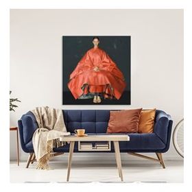 Tablolife Çin Prensesi 80x80 cm Yağlı Boya Dokulu Tablo
