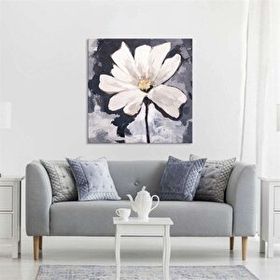 Tablolife Daisy 120x120 cm Yağlı Boya Dokulu Tablo