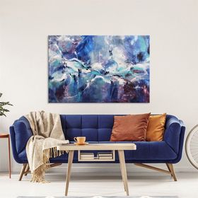 Tablolife Derin Mavi 60x90 cm Yağlı Boya Dokulu Tablo