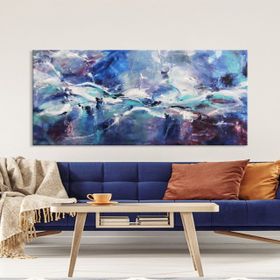 Tablolife Derin Mavi 60x90 cm Yağlı Boya Dokulu Tablo
