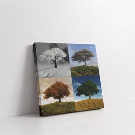 Tablolife Dört Mevsim Ağaç 60 x 90 cm Kanvas Tablo
