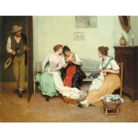 Tablolife Dostça Dedikodu 35 x 50 cm Kanvas Tablo