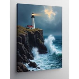Tablolife Fırtınada Deniz Feneri 60 x 90 cm Kanvas Tablo