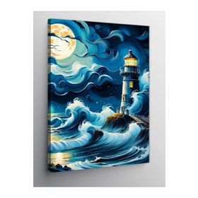 Tablolife Fırtınada Deniz Feneri 60 x 90 cm Kanvas Tablo