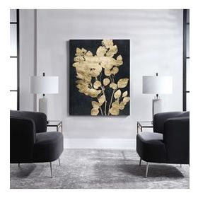 Tablolife Gold Flower 60x90 cm Yağlı Boya Dokulu Tablo