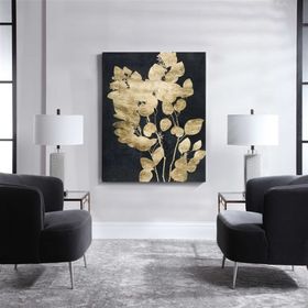 Tablolife Gold Flower 60x90 cm Yağlı Boya Dokulu Tablo