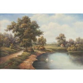 Tablolife Göldeki Kuğular 35 x 50 cm Kanvas Tablo