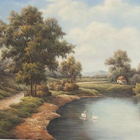 Tablolife Göldeki Kuğular 35 x 50 cm Kanvas Tablo