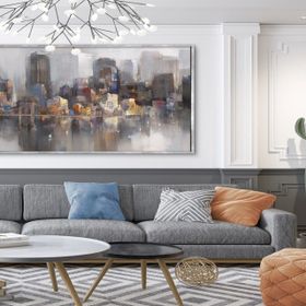 Tablolife Grey City 60x90 cm Yağlı Boya Dokulu Tablo