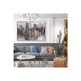 Tablolife Grey Cıty 90x120 cm Yağlı Boya Dokulu Tablo