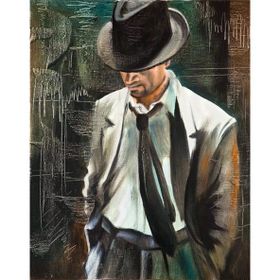 Tablolife Gri Takım Elbiseli Adam 60 x 90 cm Kanvas Tablo