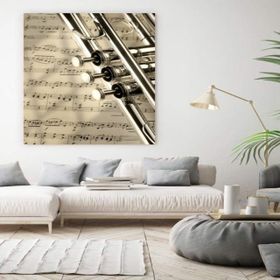 Tablolife Gümüş Saksafon 60 x 90 cm Kanvas Tablo