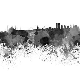 Tablolife İstanbul Silüeti Suluboya 35 x 50 cm Kanvas Tablo
