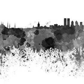 Tablolife İstanbul Silüeti Suluboya 35 x 50 cm Kanvas Tablo