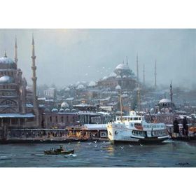 Tablolife İstanbul'da Kar Var 35 x 50 cm Kanvas Tablo