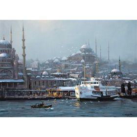 Tablolife İstanbul'da Kar Var 35 x 50 cm Kanvas Tablo