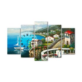 Tablolife İtalya 60 x 100 cm Saatli 5 Parçalı Kanvas Tablo