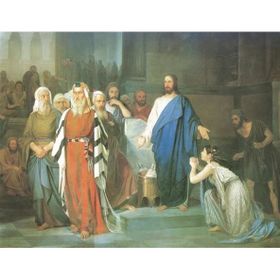 Tablolife Jesus Y La Mujer Adultera 35 x 50 cm Kanvas Tablo
