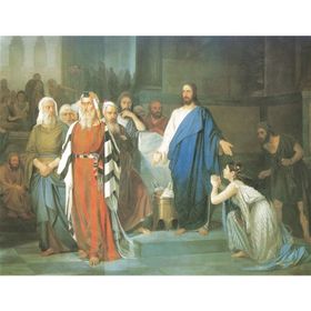 Tablolife Jesus Y La Mujer Adultera 35 x 50 cm Kanvas Tablo