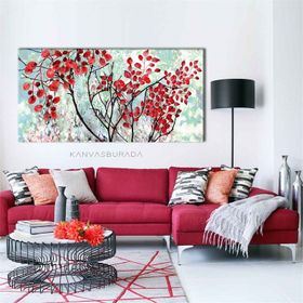 Tablolife Kırmızı Çiçekler 35 x 50 cm Kanvas Tablo