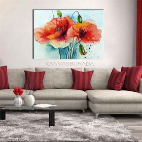 Tablolife Kırmızı Çiçekler 35 x 50 cm Kanvas Tablo
