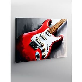 Tablolife Kırmızı Elektro Gitar 60 x 90 cm Kanvas Tablo