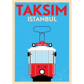 Tablolife Kırmızı Tramvay 60 x 90 cm Kanvas Tablo