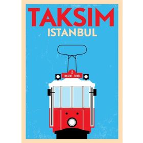 Tablolife Kırmızı Tramvay 60 x 90 cm Kanvas Tablo