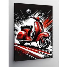 Tablolife Kırmızı Vespa 60 x 90 cm Kanvas Tablo