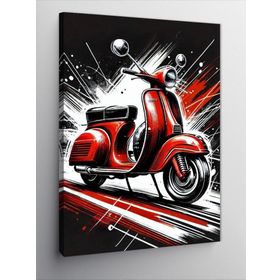 Tablolife Kırmızı Vespa 60 x 90 cm Kanvas Tablo
