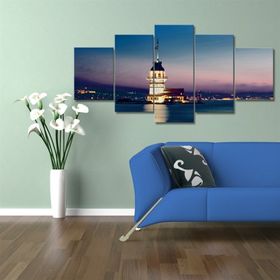 Tablolife Kız Kulesi 5 Parçalı 60 x 100 cm Kanvas Tablo