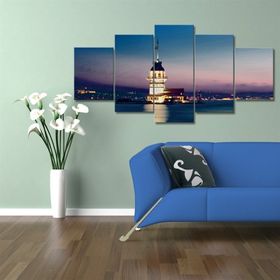 Tablolife Kız Kulesi 5 Parçalı 60 x 100 cm Kanvas Tablo