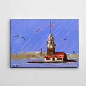 Tablolife Kız Kulesi ve Martılar 35 x 50 cm Kanvas Tablo