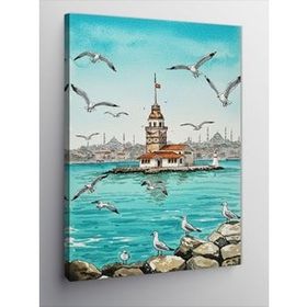 Tablolife Kız Kulesi ve Martılar 35 x 50 cm Kanvas Tablo