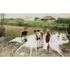 Tablolife Köy Çocukları 35 x 50 cm Kanvas Tablo