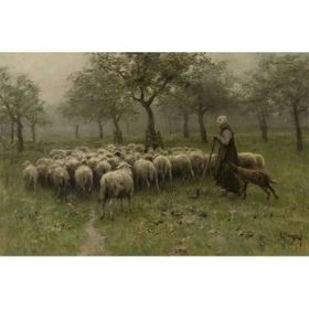 Tablolife Koyun Sürüsü ve Çoban 35 x 50 cm Kanvas Tablo