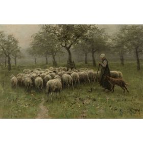 Tablolife Koyun Sürüsü ve Çoban 35 x 50 cm Kanvas Tablo