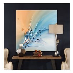 Tablolife Kristal Çiçek 80x80 cm Yağlı Boya Dokulu Tablo