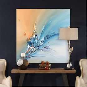 Tablolife Kristal Çiçek 80x80 cm Yağlı Boya Dokulu Tablo