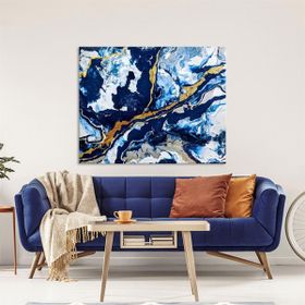 Tablolife Mavi Karmaşa 60x90 cm Yağlı Boya Dokulu Tablo
