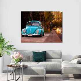 Tablolife Mavi Vosvos 60 x 100 cm 5 Parçalı Saatli Kanvas Tablo