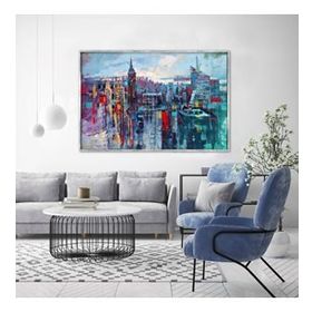 Tablolife Metropolitan City 60x90 cm Yağlı Boya Dokulu Tablo