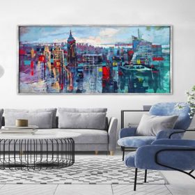 Tablolife Metropolitan City 60x90 cm Yağlı Boya Dokulu Tablo