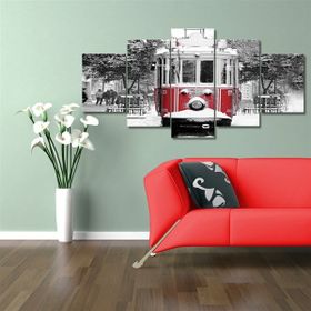 Tablolife Nostalji Tramvayı 5 Parçalı 60 x 100 cm Kanvas Tablo