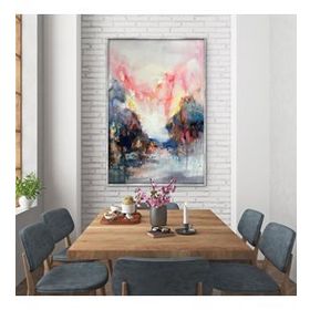Tablolife Pembe Gökyüzü 60x90 cm Yağlı Boya Dokulu Tablo
